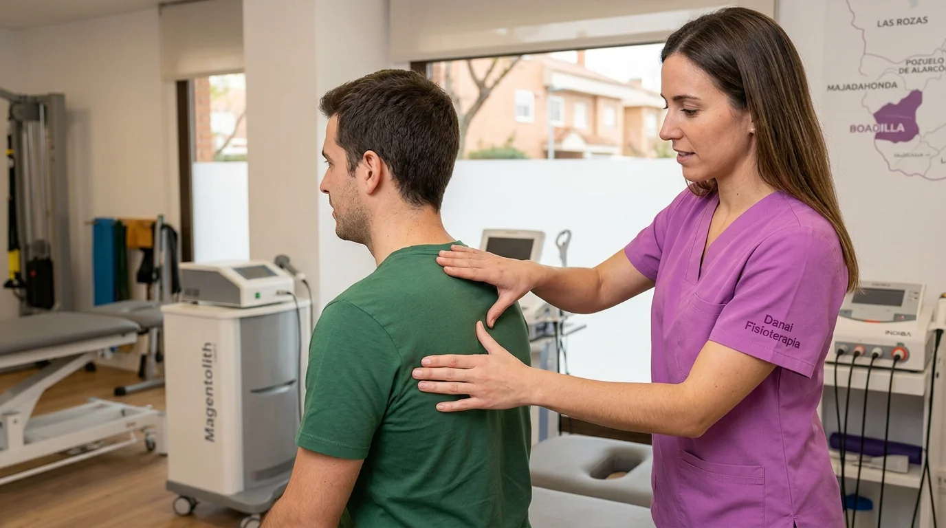 mujer con dolor debajo escápula izquierda causas y tratamiento fisioterapéutico